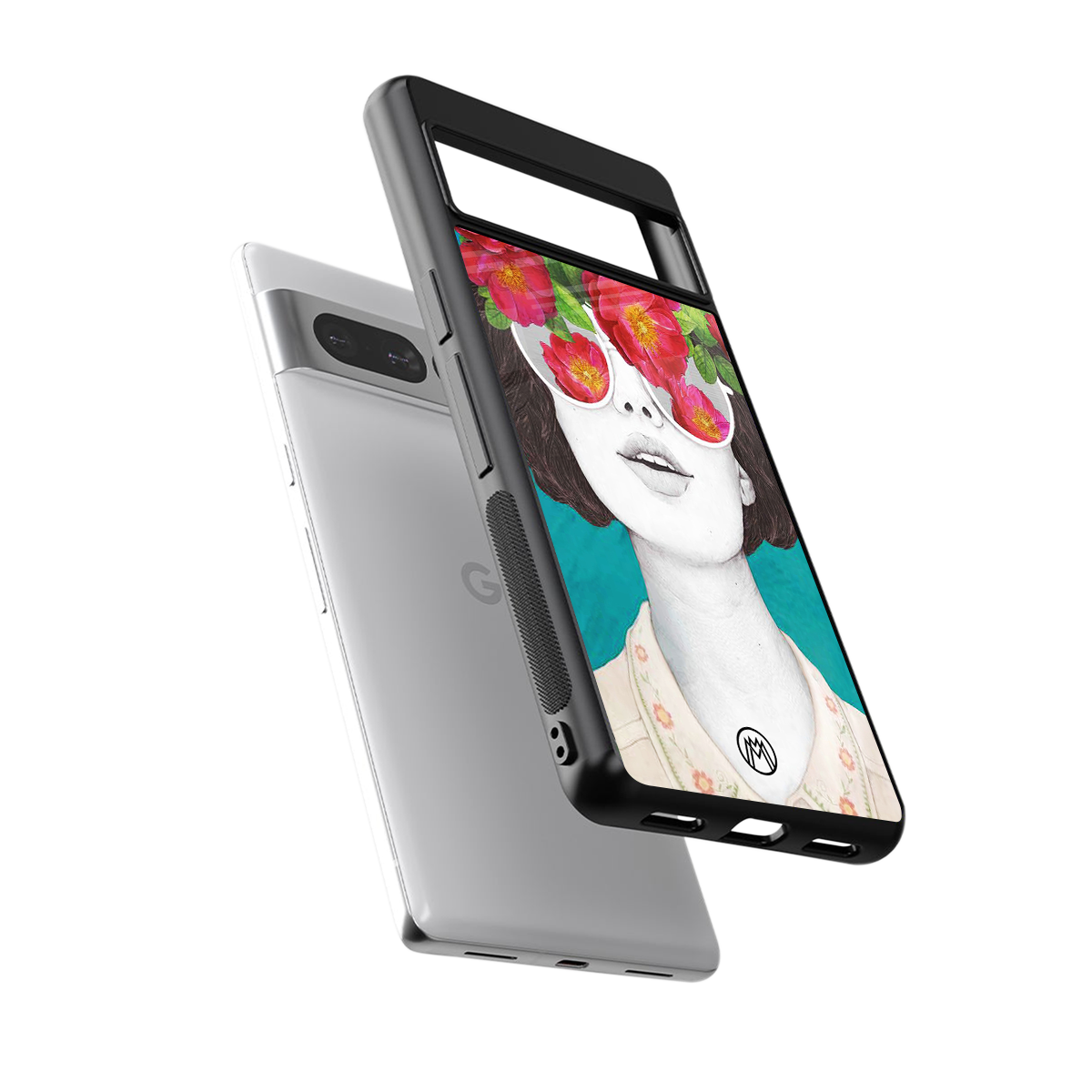 flowery eyes back phone cover | glass case for google pixel 7 pro