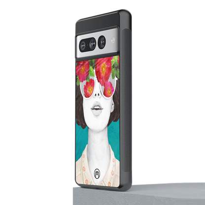 flowery eyes back phone cover | glass case for google pixel 7 pro