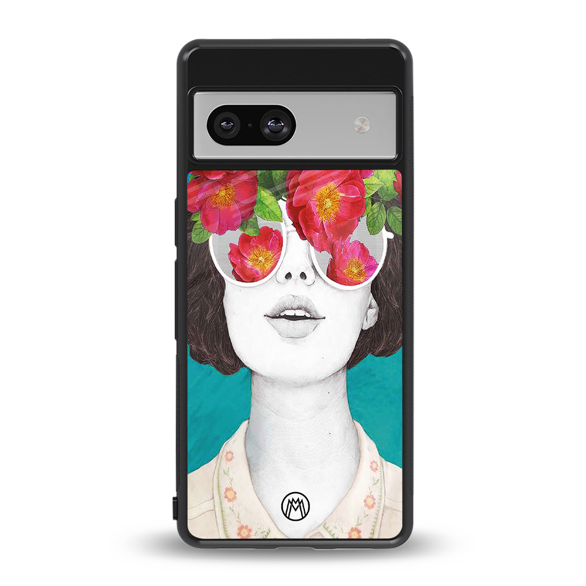 flowery eyes back phone cover | glass case for Google Pixel 7