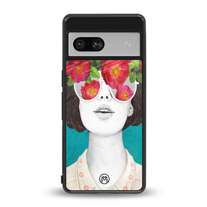 flowery eyes back phone cover | glass case for Google Pixel 7