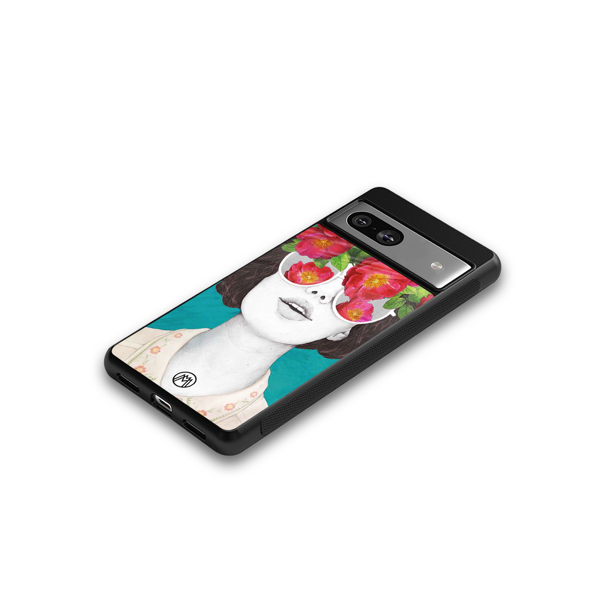 flowery eyes back phone cover | glass case for Google Pixel 7