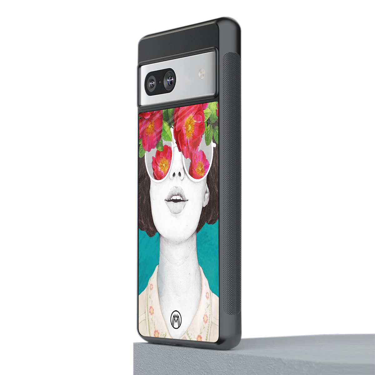 flowery eyes back phone cover | glass case for Google Pixel 7A