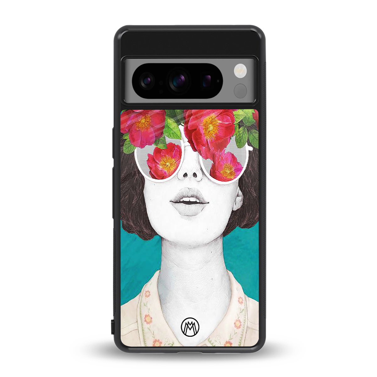 flowery eyes back phone cover | glass case for google pixel 8 pro