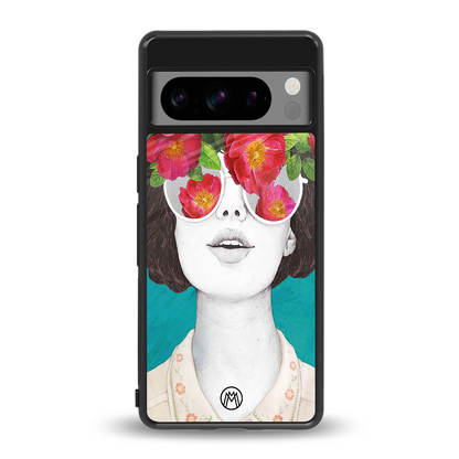 flowery eyes back phone cover | glass case for google pixel 8 pro