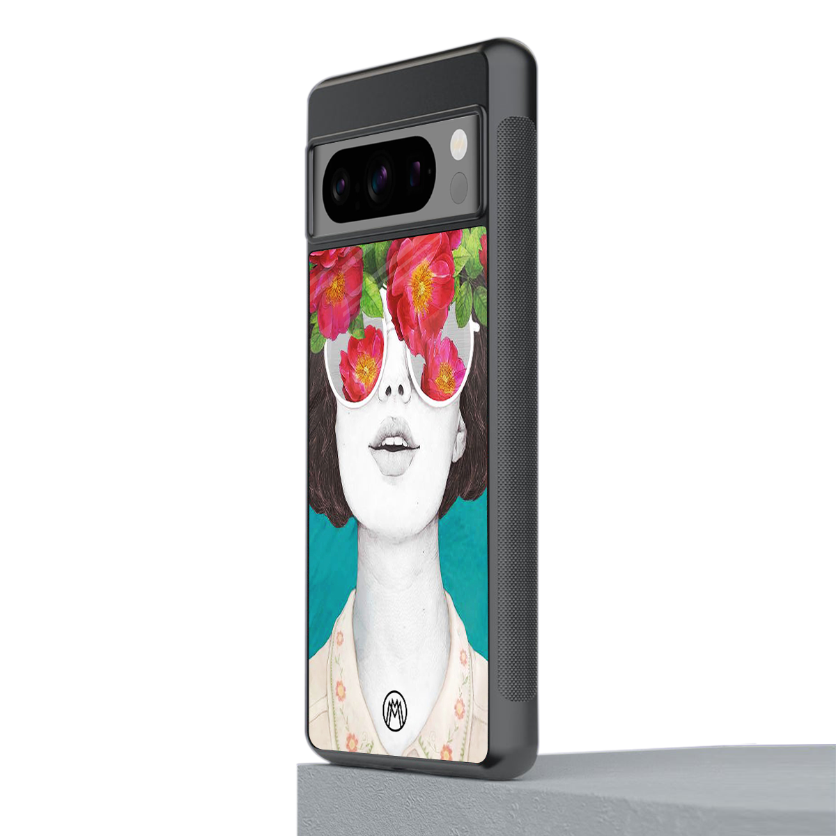 flowery eyes back phone cover | glass case for google pixel 8 pro