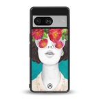 flowery eyes back phone cover | glass case for Google Pixel 8