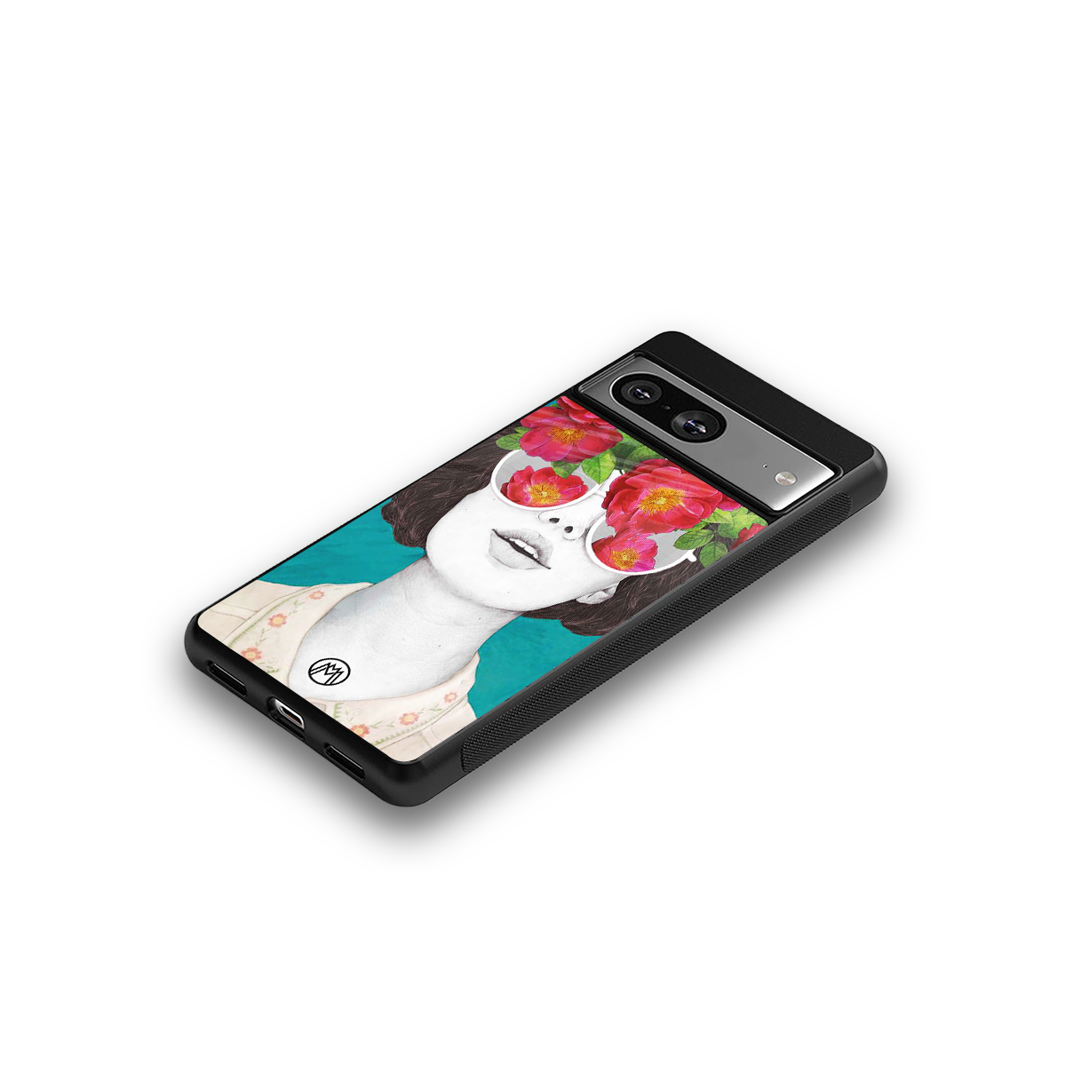 flowery eyes back phone cover | glass case for Google Pixel 8