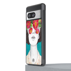 flowery eyes back phone cover | glass case for Google Pixel 8