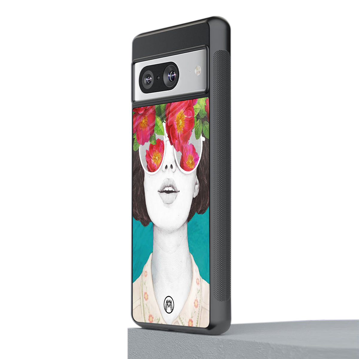 flowery eyes back phone cover | glass case for Google Pixel 8