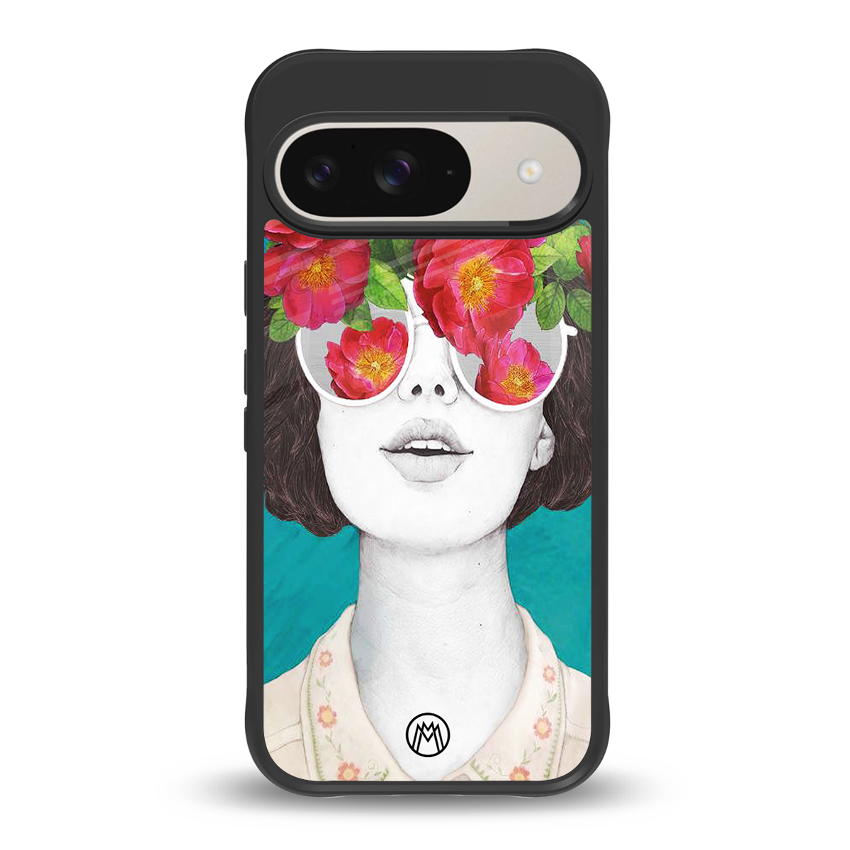flowery eyes back phone cover | glass case for google pixel 9