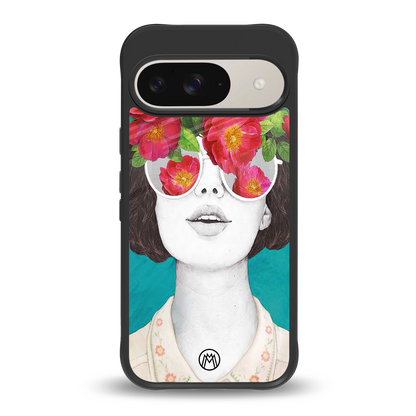 flowery eyes back phone cover | glass case for google pixel 9