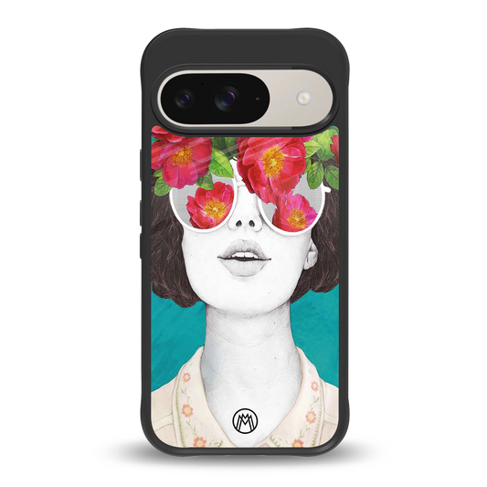 flowery eyes back phone cover | glass case for google pixel 9