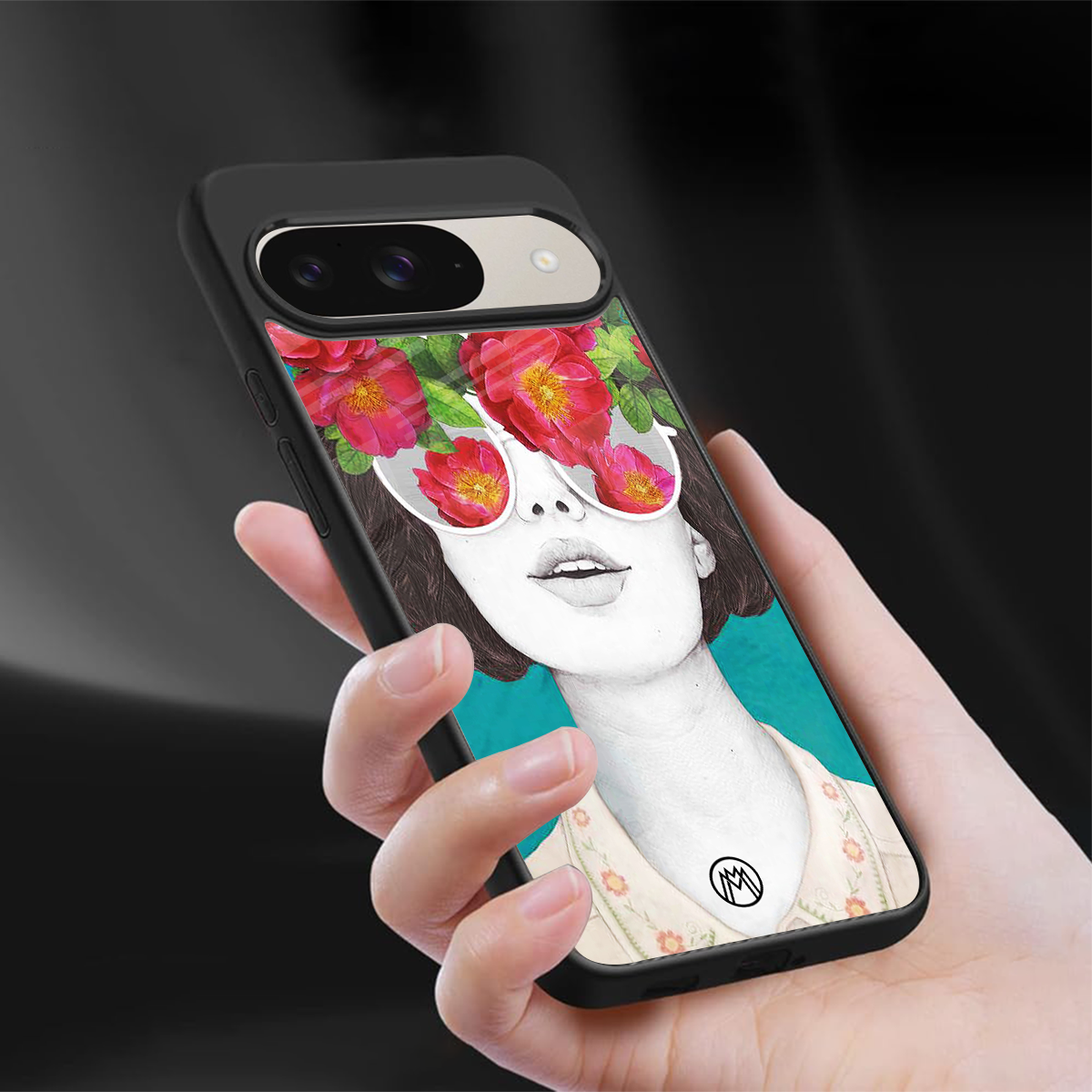 flowery eyes back phone cover | glass case for google pixel 9