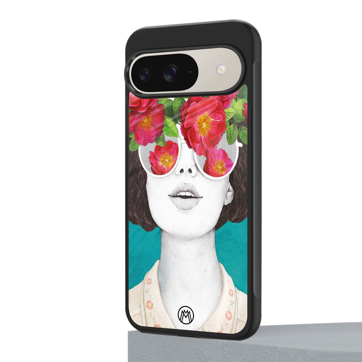 flowery eyes back phone cover | glass case for google pixel 9