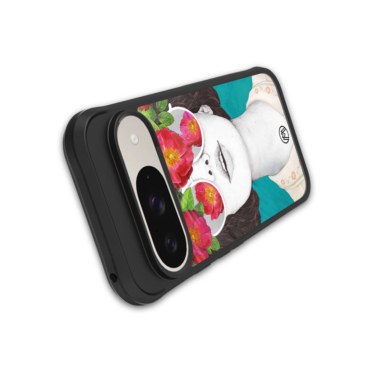 flowery eyes back phone cover | glass case for google pixel 9