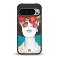 flowery eyes back phone cover | glass case for google pixel 9 pro