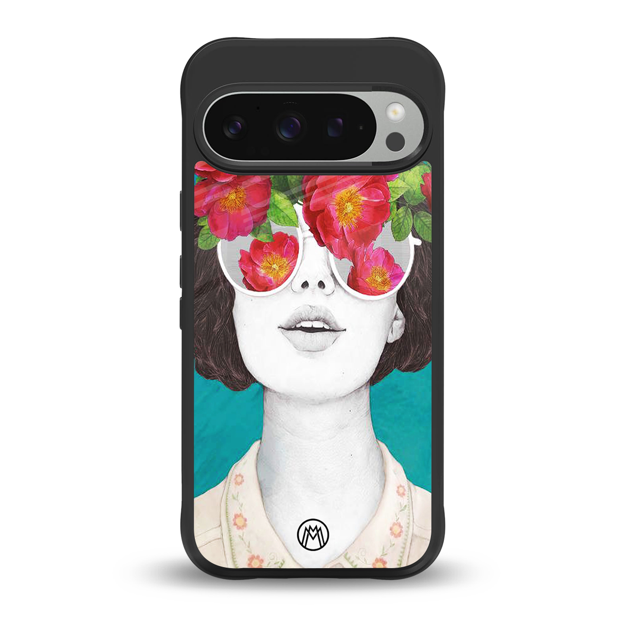 flowery eyes back phone cover | glass case for google pixel 9 pro xl