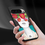 flowery eyes back phone cover | glass case for google pixel 9 pro xl