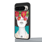 flowery eyes back phone cover | glass case for google pixel 9 pro