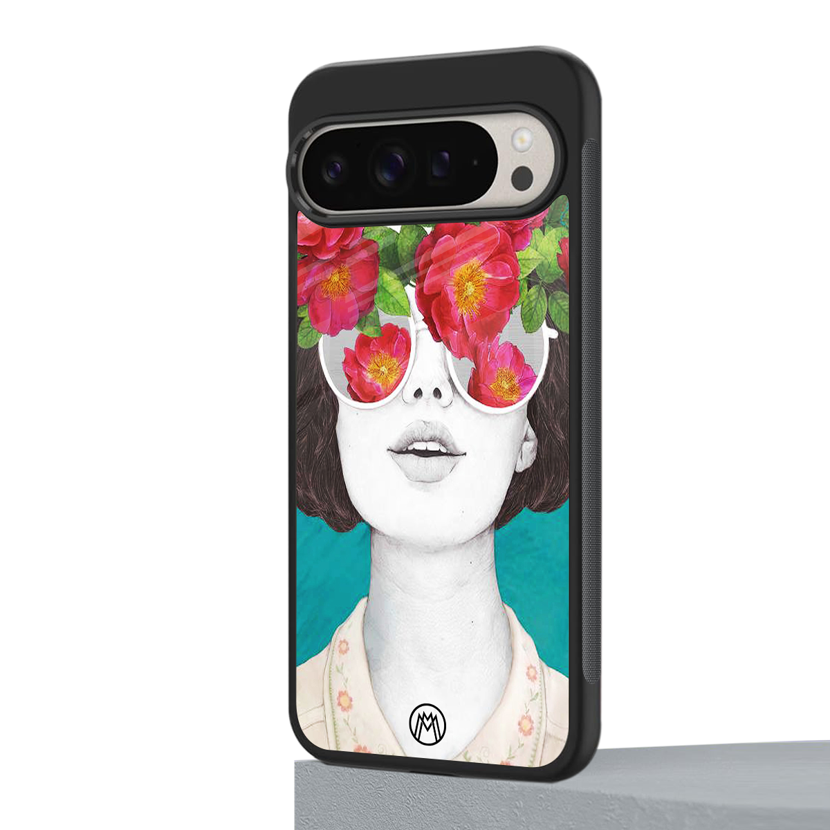 flowery eyes back phone cover | glass case for google pixel 9 pro xl