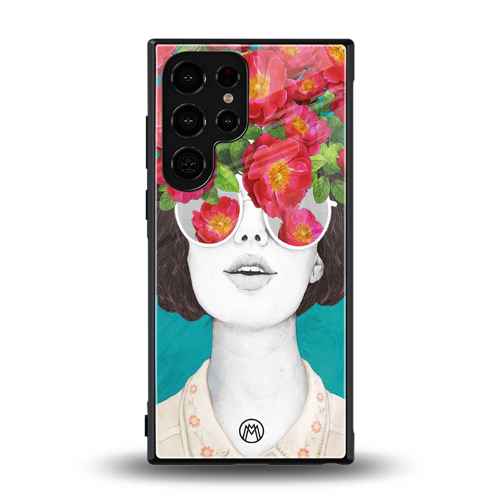 flowery eyes back phone cover | glass case for samsung galaxy s23 ultra