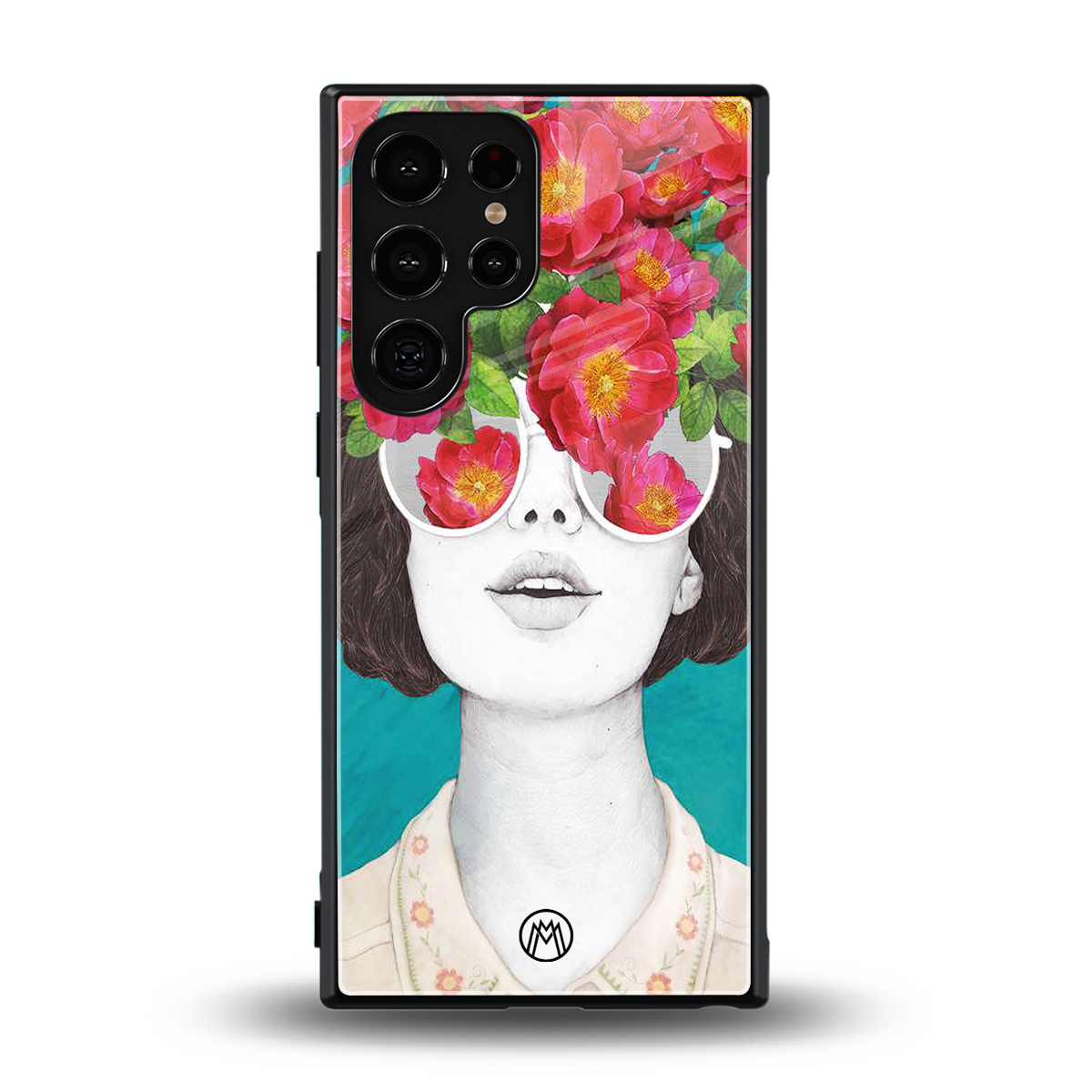 flowery eyes back phone cover | glass case for samsung galaxy s23 ultra
