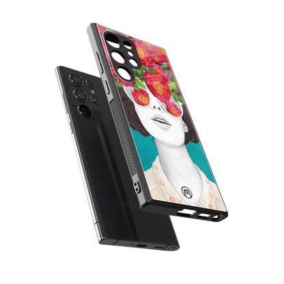 flowery eyes back phone cover | glass case for samsung galaxy s24 ultra