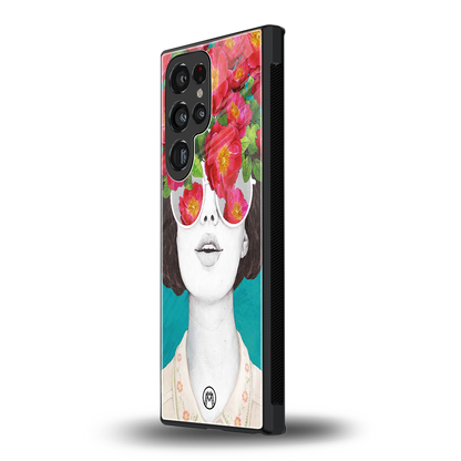 flowery eyes back phone cover | glass case for samsung galaxy s24 ultra