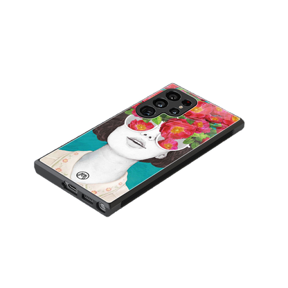 flowery eyes back phone cover | glass case for samsung galaxy s23 ultra