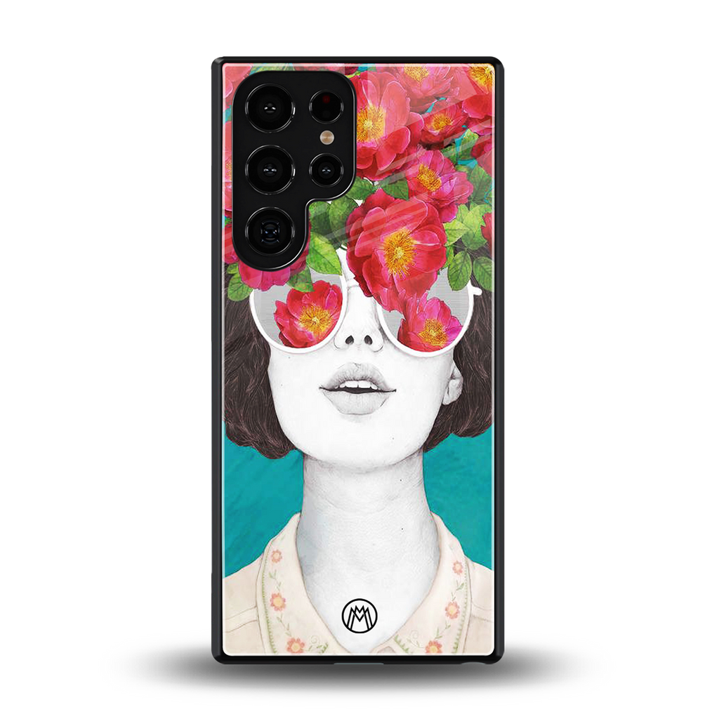 flowery eyes back phone cover | glass case for samsung galaxy s25 ultra