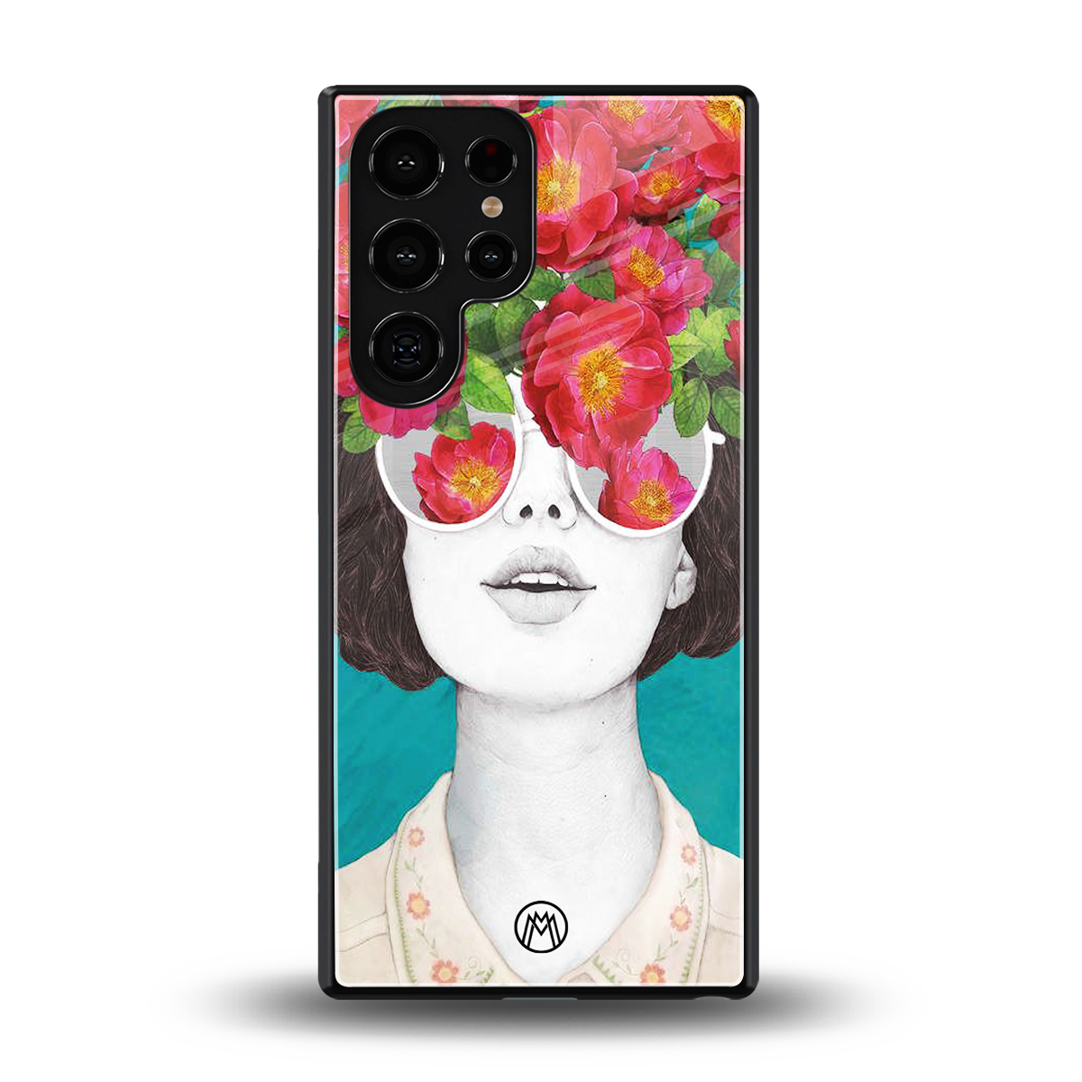 flowery eyes back phone cover | glass case for samsung galaxy s25 ultra