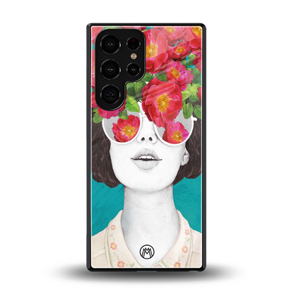 flowery eyes back phone cover | glass case for samsung galaxy s25 ultra