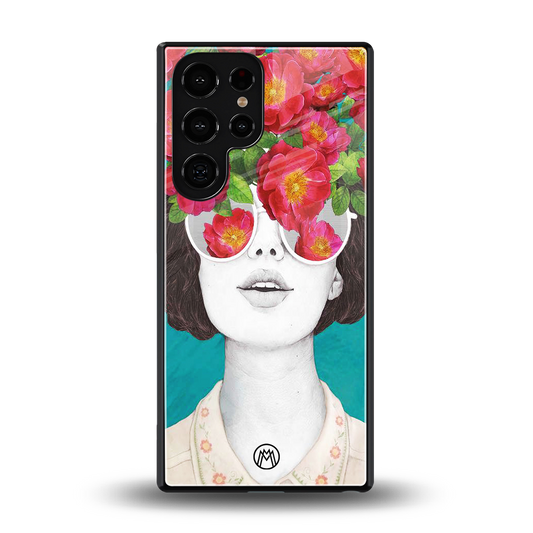 flowery eyes back phone cover | glass case for samsung galaxy s25 ultra