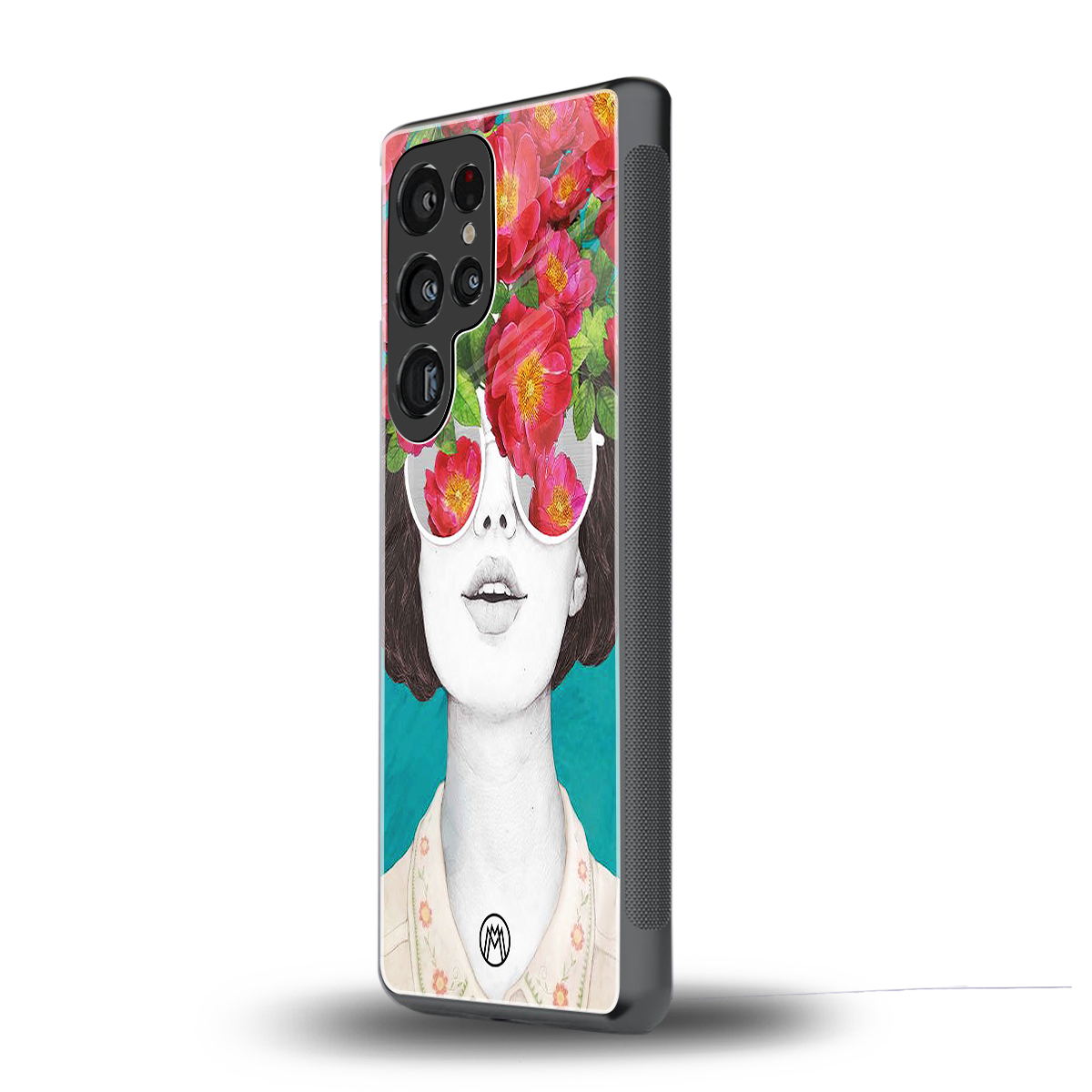 flowery eyes back phone cover | glass case for samsung galaxy s25 ultra