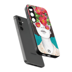 flowery eyes back phone cover | glass case for samsung galaxy s24 plus