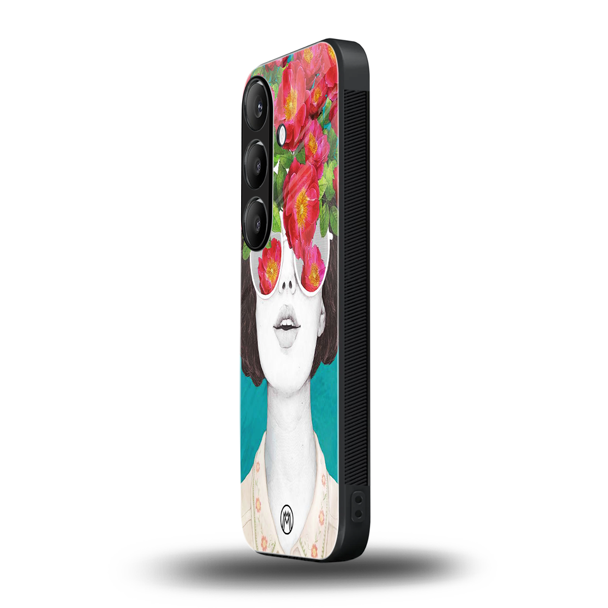 flowery eyes back phone cover | glass case for samsung galaxy s25