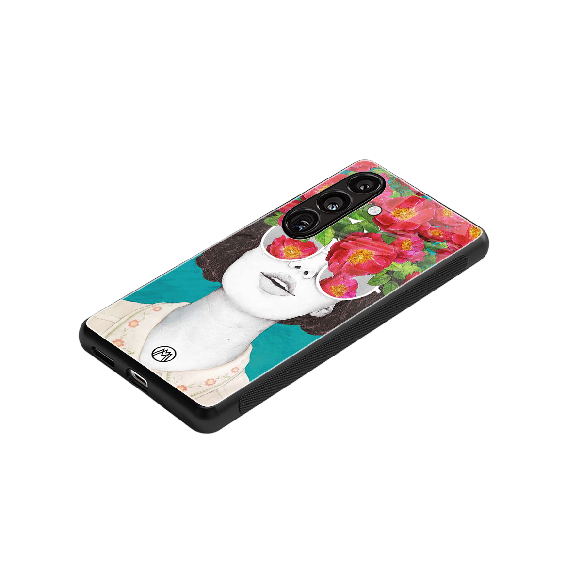 flowery eyes back phone cover | glass case for samsung galaxy s24 fe