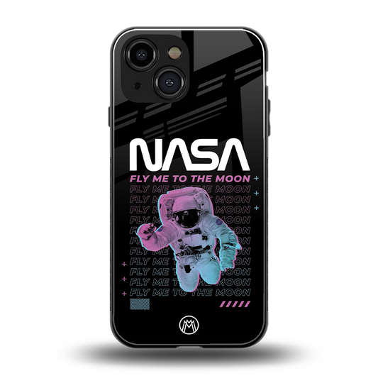 fly me to the moon back phone cover | glass case for iphone 13 mini
