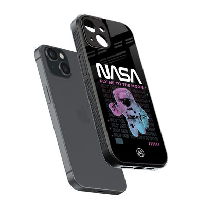 fly me to the moon back phone cover | glass case for iphone 13 mini