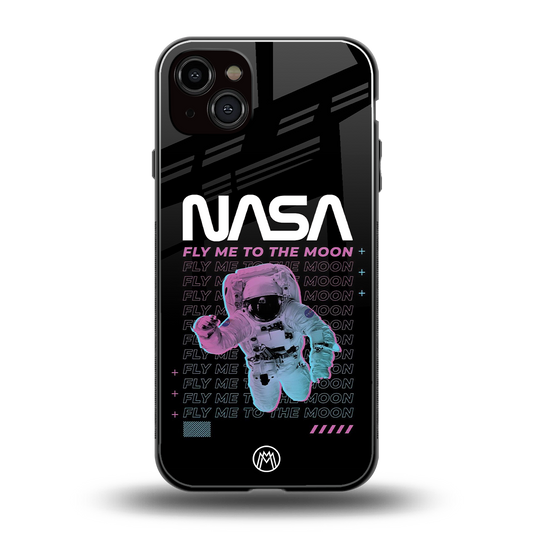 fly me to the moon back phone cover | glass case for iphone 15 plus