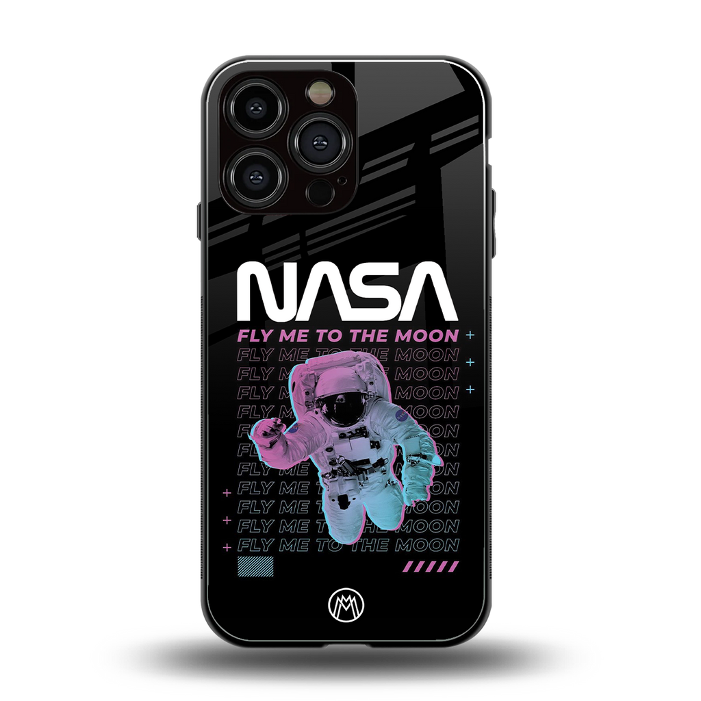 fly me to the moon back phone cover | glass case for iphone 15 pro max