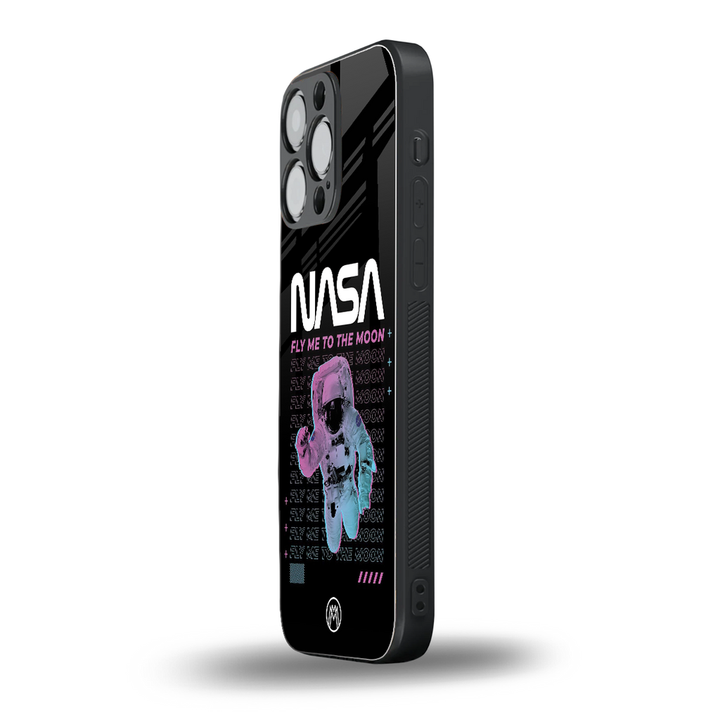 fly me to the moon back phone cover | glass case for iphone 15 pro max