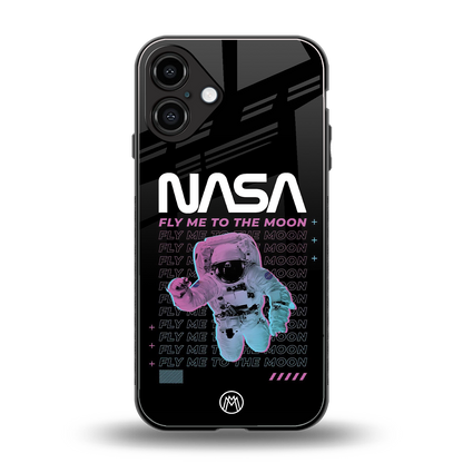 fly me to the moon back phone cover | glass case for iphone 16 plus