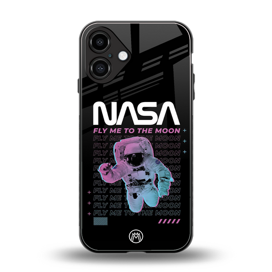 fly me to the moon back phone cover | glass case for iphone 16 plus