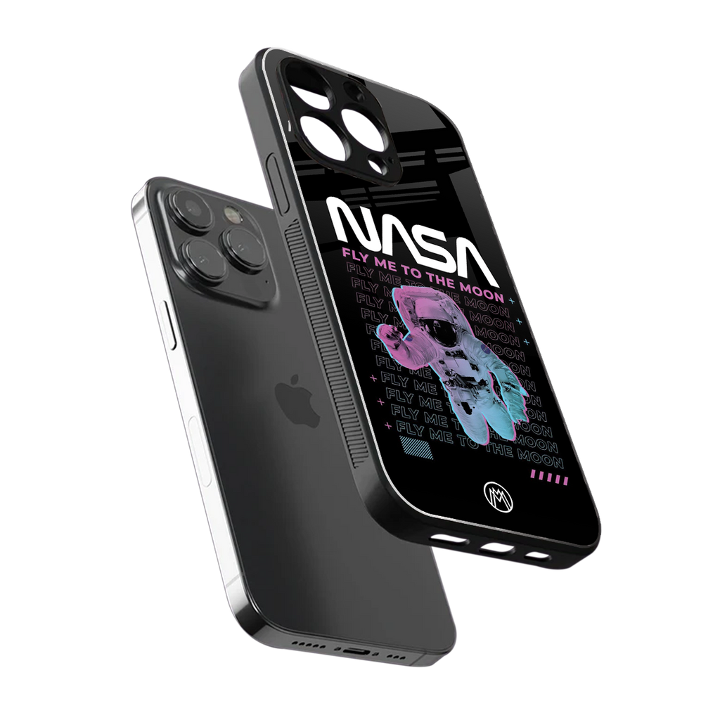 fly me to the moon back phone cover | glass case for iphone 16 pro max