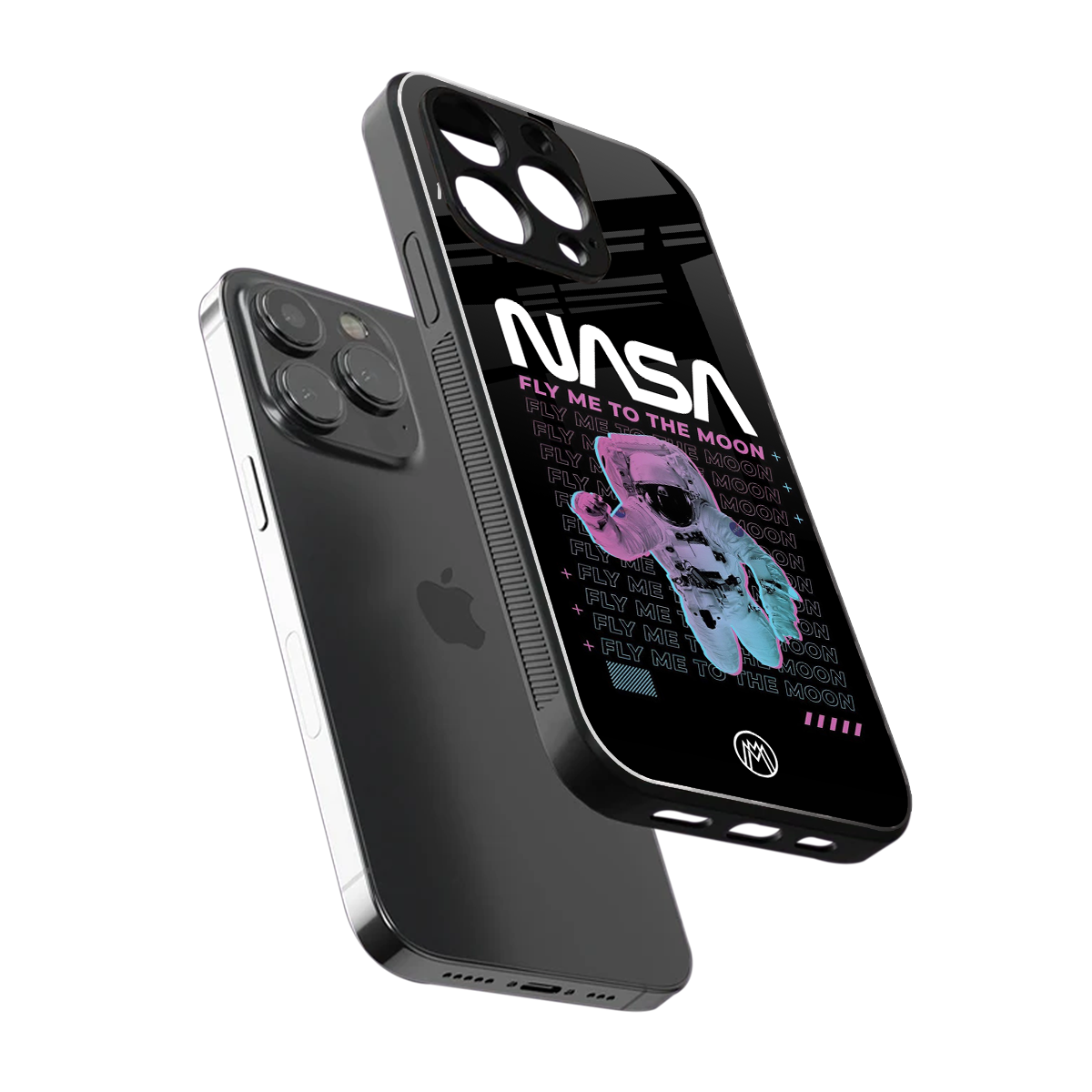 fly me to the moon back phone cover | glass case for iphone 16 pro max