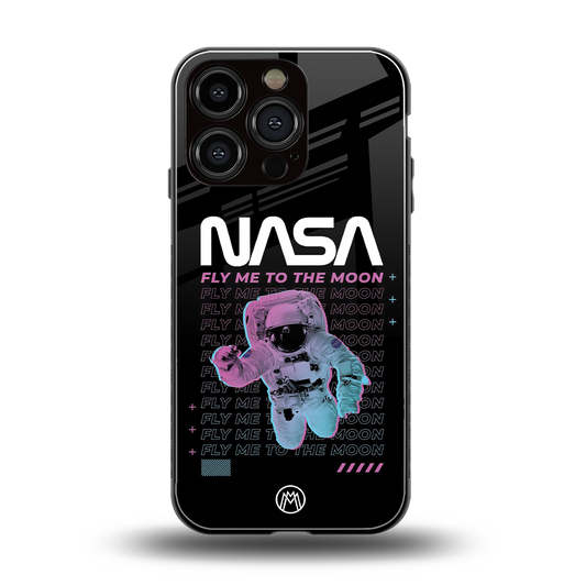 fly me to the moon back phone cover | glass case for iphone 16 pro