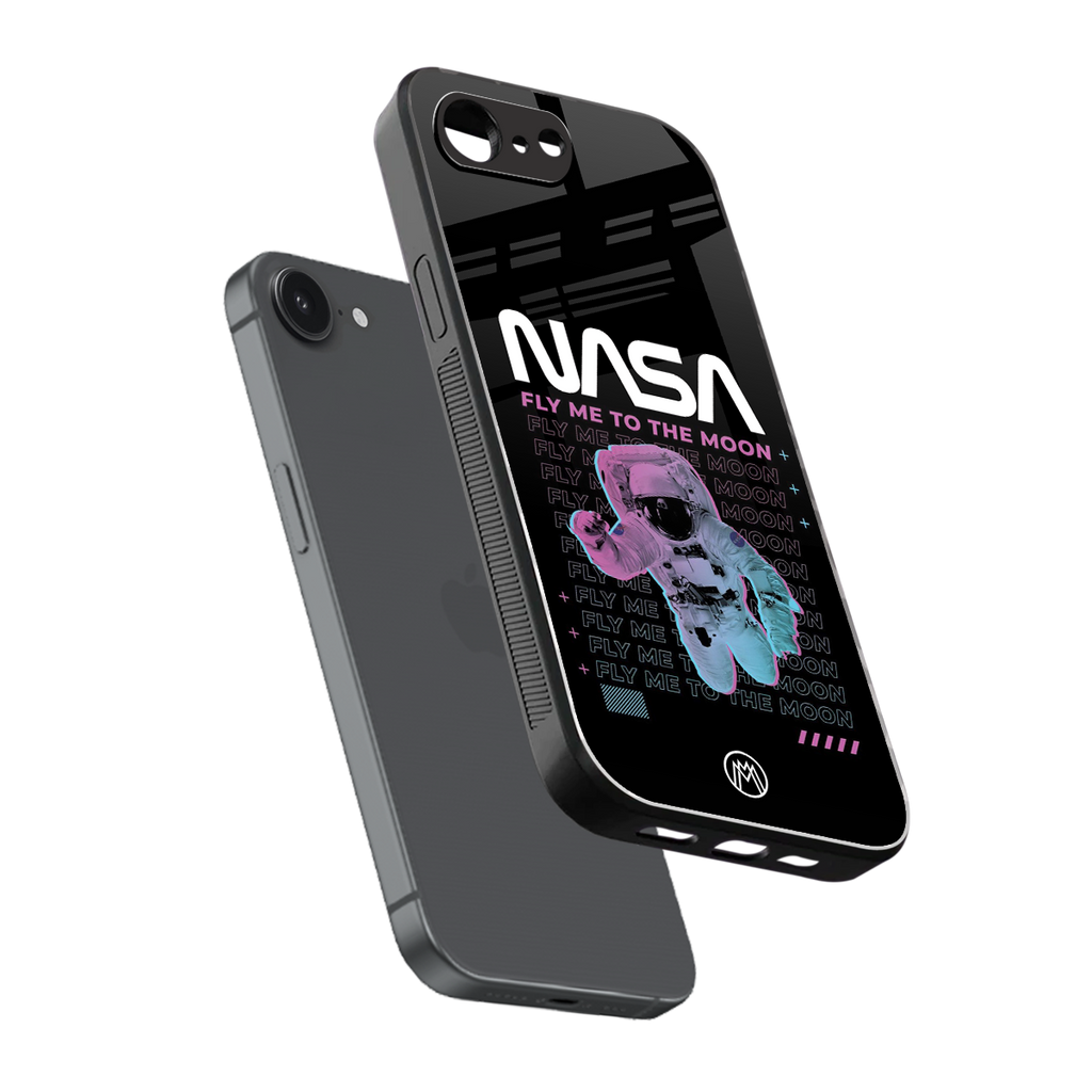 fly me to the moon back phone cover | glass case for iphone 16e