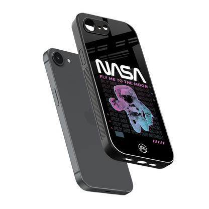 fly me to the moon back phone cover | glass case for iphone 16e
