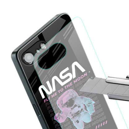 fly me to the moon back phone cover | glass case for iphone 16e